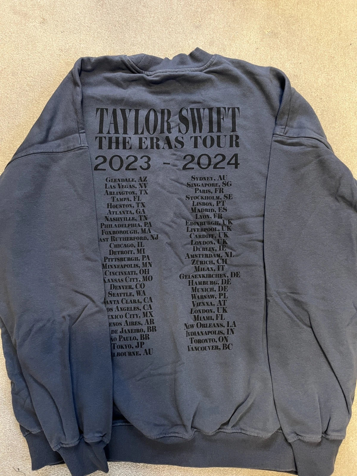 Taylor Swift Eras Tour Blue Crewneck - Size Small - Official Tour Merchandise