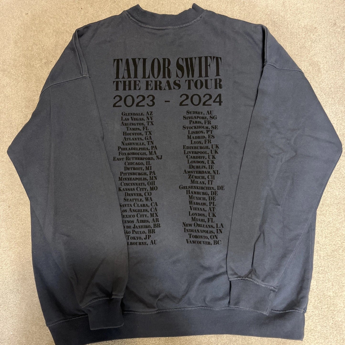 Taylor Swift Eras Tour Blue Crewneck - Size Small - Official Tour Merchandise