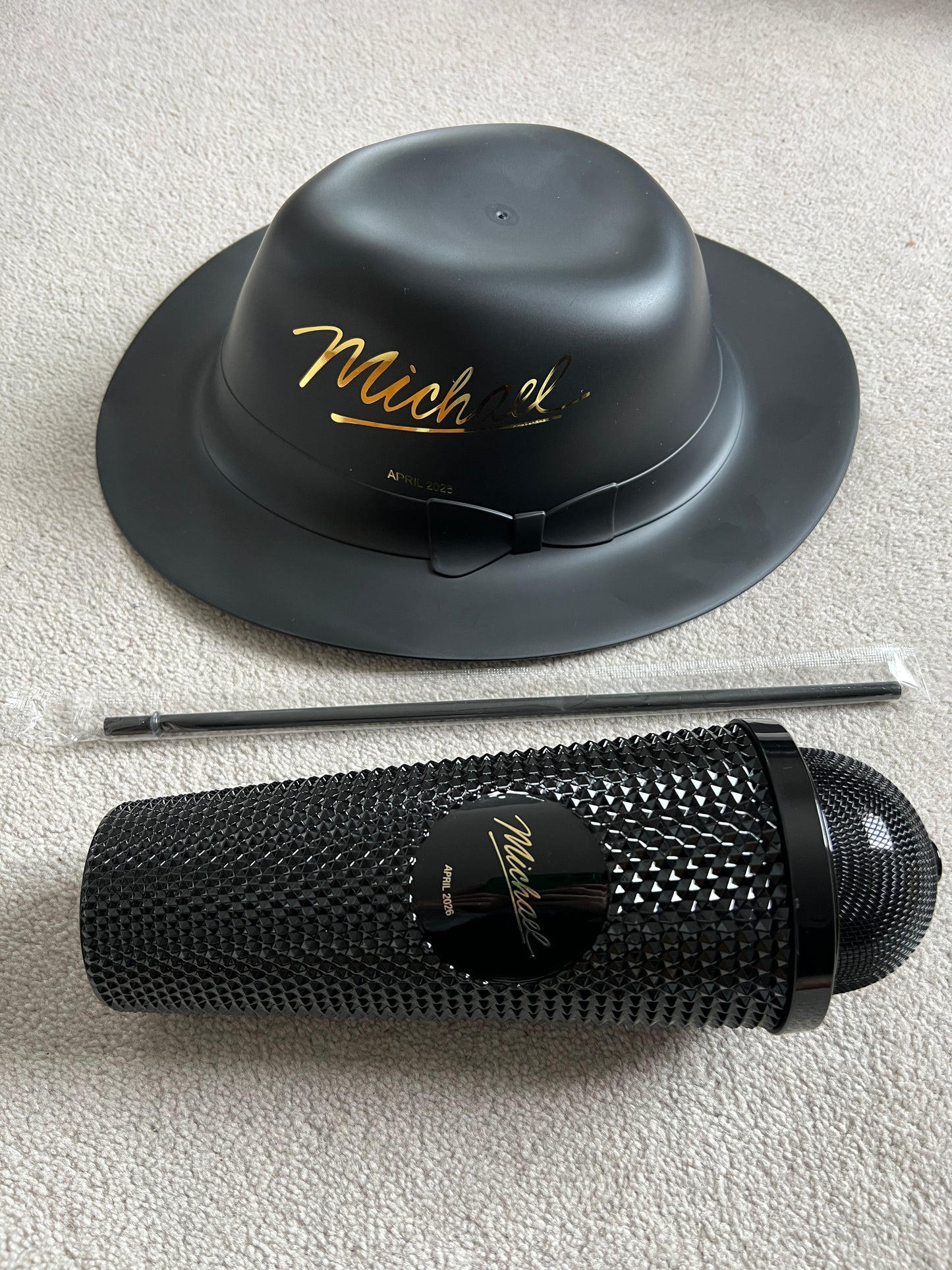 The Michael Jackson Movie Popcorn Fedora Hat Bucket and Black Cup 2026 In Hand