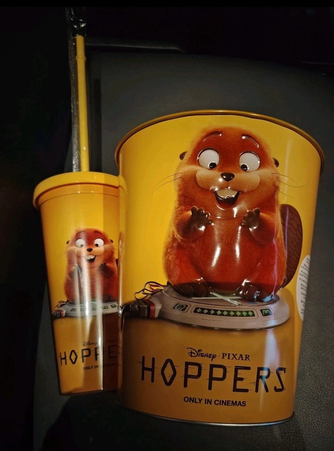 Odeon Cinema Disney Hopper's Large Popcorn Tin Bucket & Large Tumbler Cup