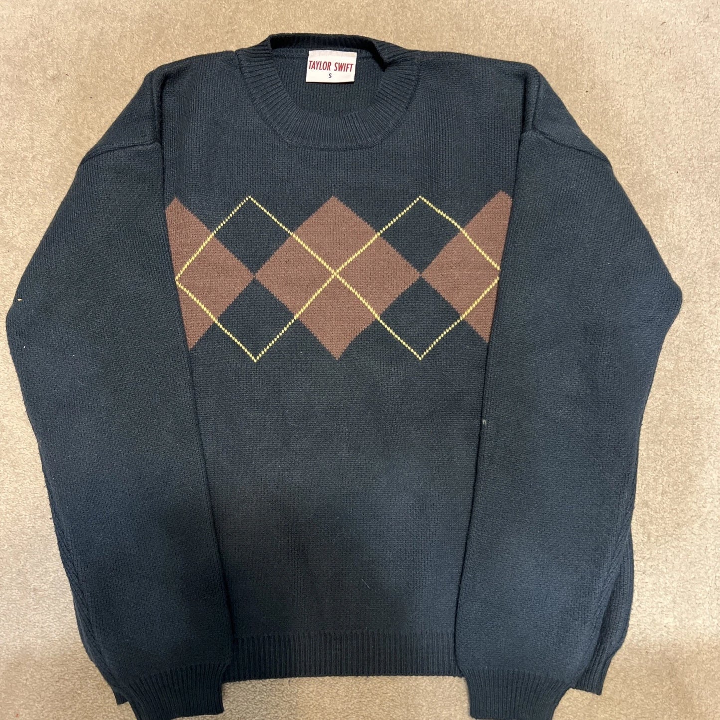 Taylor Swift All Too Well Argyle Sweater Size Small