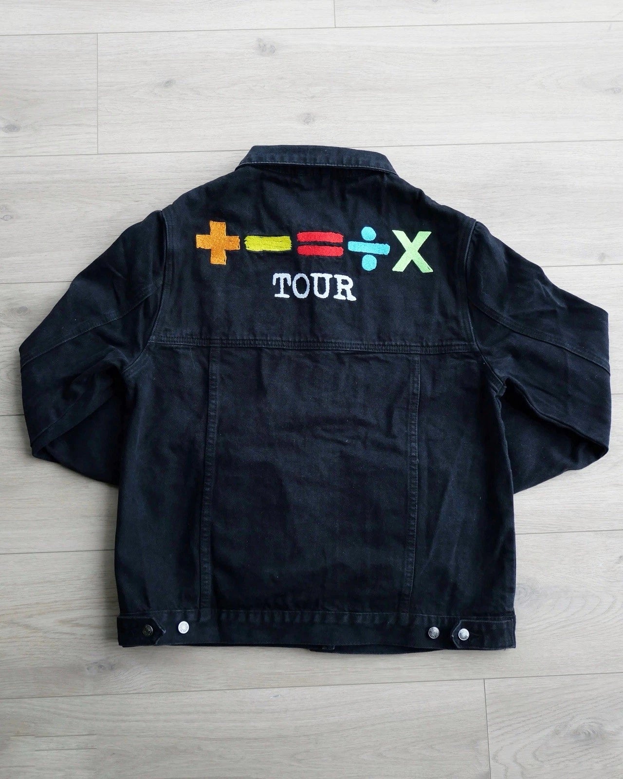 Ed Sheeran Mathematics Tour Black Denim Jacket Size Large