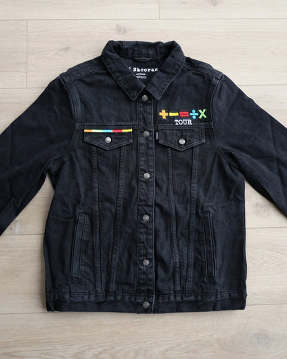 Ed Sheeran Mathematics Tour Black Denim Jacket Size Large