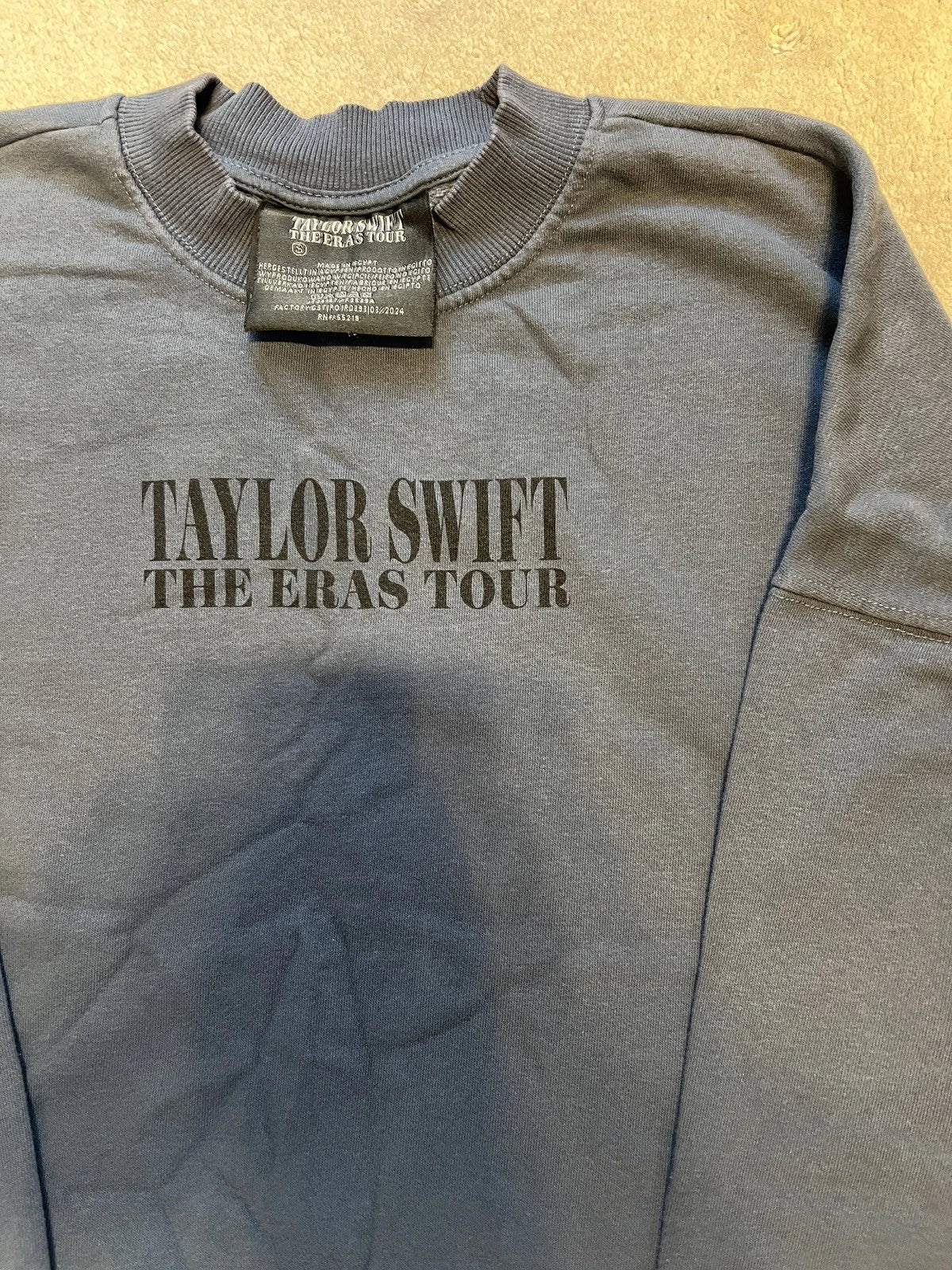 Taylor Swift Eras Tour Blue Crewneck - Size Small - Official Tour Merchandise