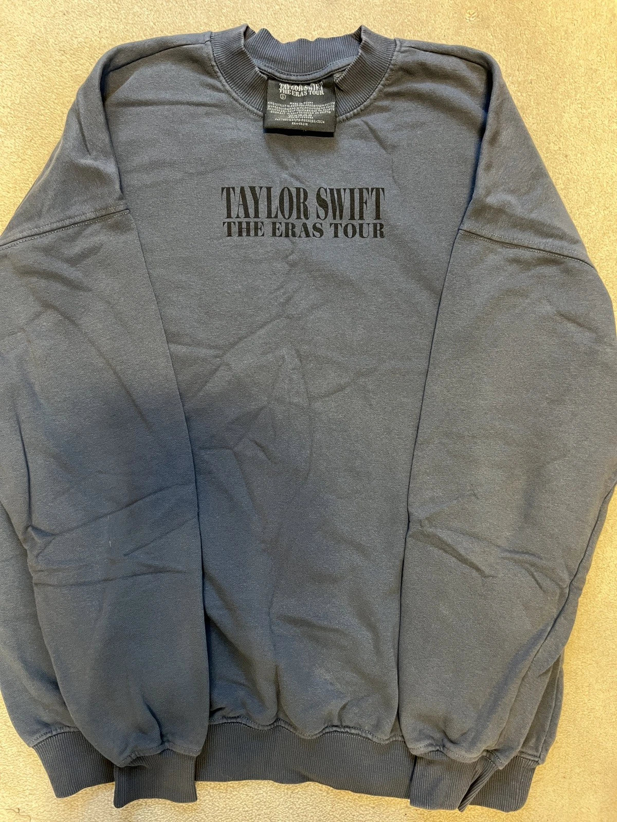 Taylor Swift Eras Tour Blue Crewneck - Size Small - Official Tour Merchandise