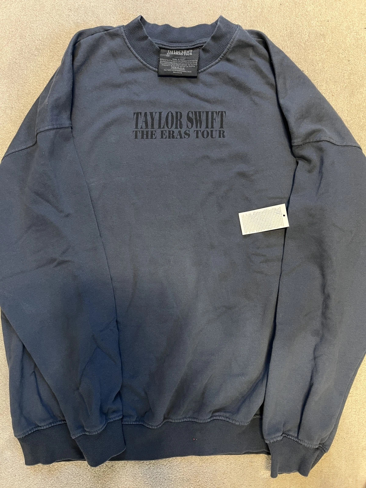 Taylor Swift Eras Tour Blue Crewneck - Size Medium - Official Tour Merchandise