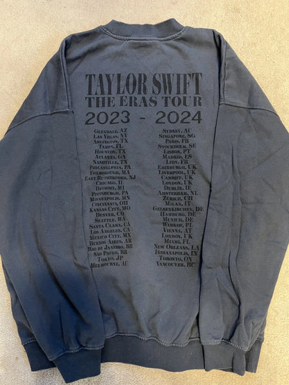 Taylor Swift Eras Tour Blue Crewneck - Size Medium - Official Tour Merchandise