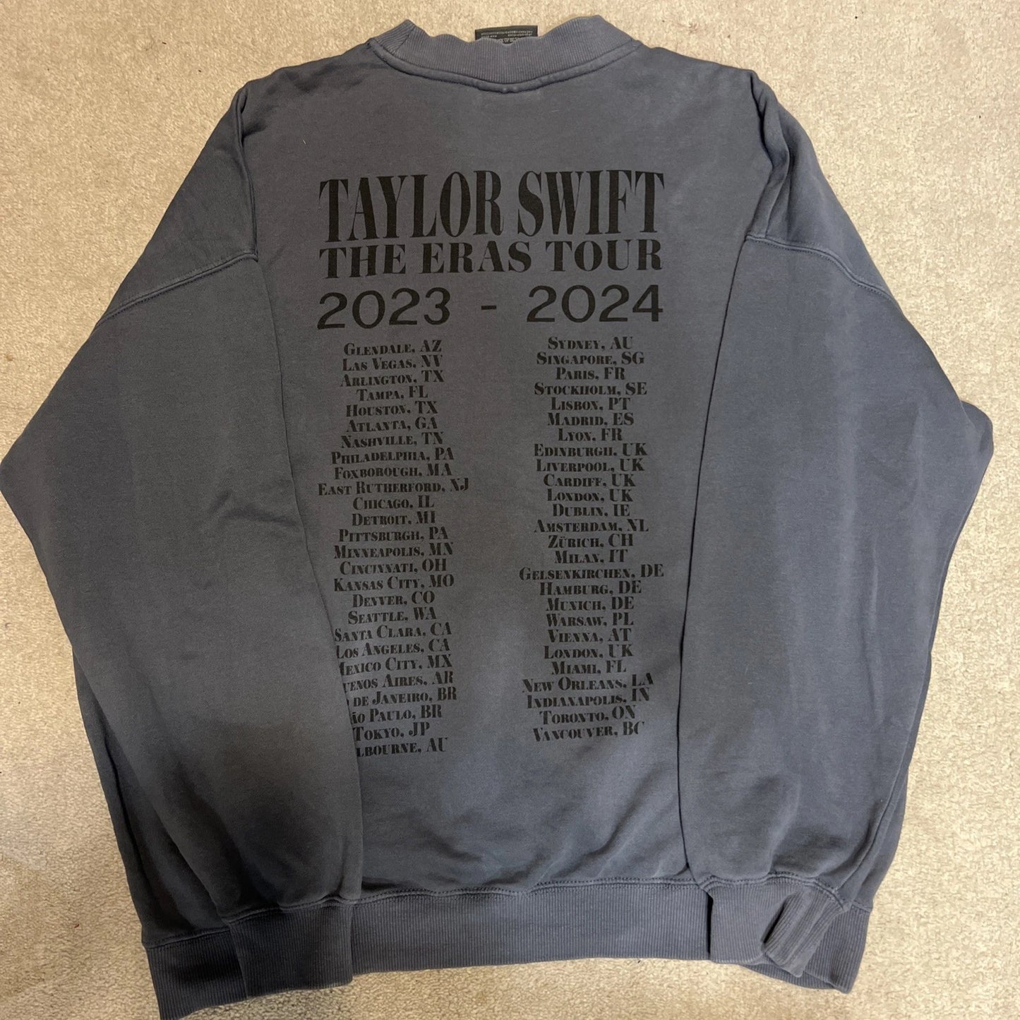 Taylor Swift Eras Tour Blue Crewneck - Size Small - Official Tour Merchandise
