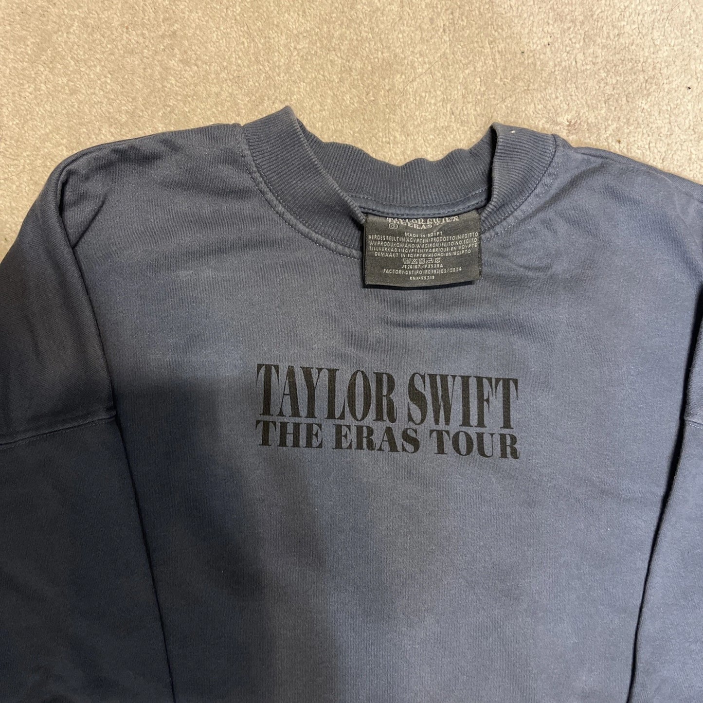 Taylor Swift Eras Tour Blue Crewneck - Size Small - Official Tour Merchandise