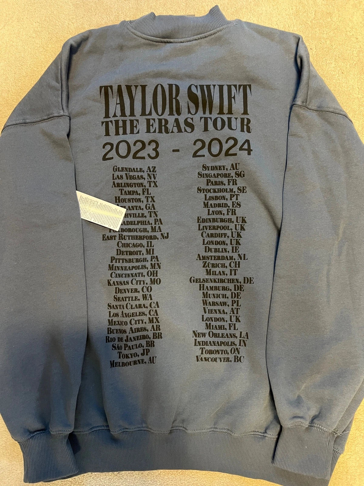 Taylor Swift Eras Tour Blue Crewneck - Size Small - Official Tour Merchandise
