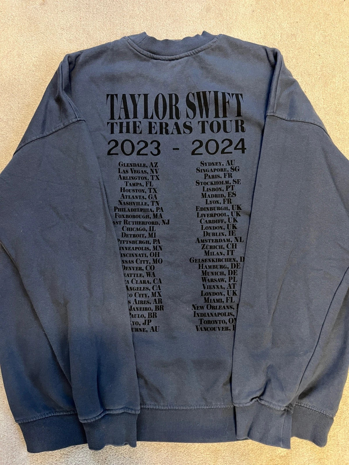 Taylor Swift Eras Tour Blue Crewneck - Size XS - Official Tour Merchandise